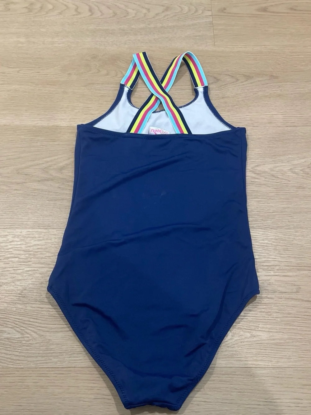 Kanu Surf Navy One-Piece Swimsuit with Rainbow Straps
